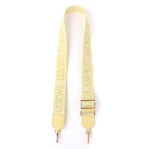 LOEWE (Loewe) Leather Trim Anagram Logo Shoulder Strap, Yellow, Gold Hardware...